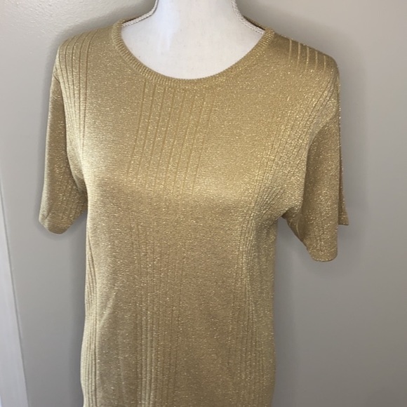 Wasserman • Vintage Gold Shiny Blouse - Picture 2 of 10